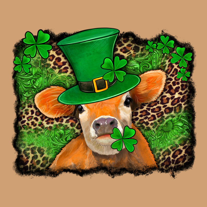St Patricks Orange Cow With Leopard Background Vintage Tee by Jasminsmagicworld | Teevron