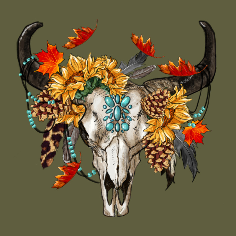 Fall Bull Skull Vintage Tee by RanaPortraitStore | Teevron