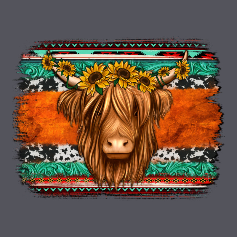 Highland Cow Western Background Vintage Hoodie by Jasminsmagicworld | Teevron
