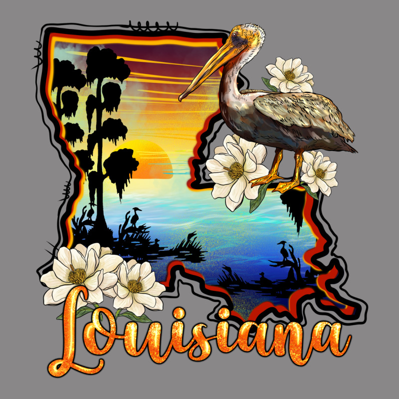 Louisiana  Sunset Map Magnolia Vintage Tee by BarkalooDesign | Teevron