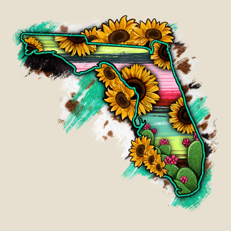 Florida Map With Sunflower And Serape Cactus Urban Heavy Tee by Bettercallsaul | Teevron