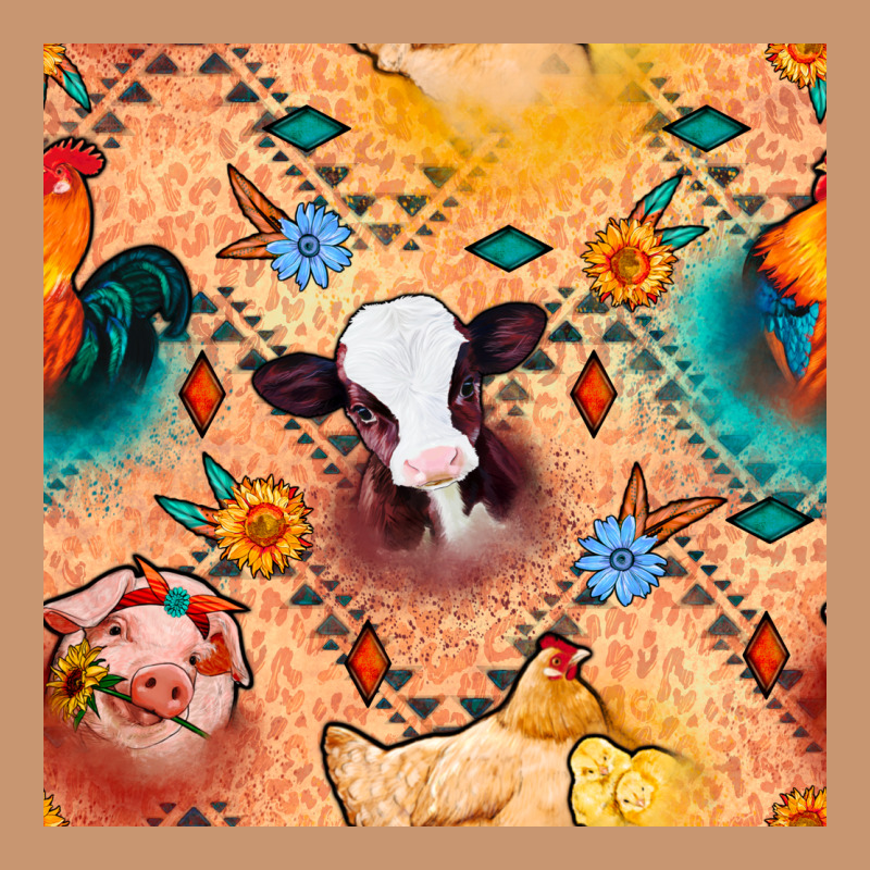 Western Farm Animals Seamless Pattern Heavyweight Hoodie by BundleAndBundleShop | Teevron