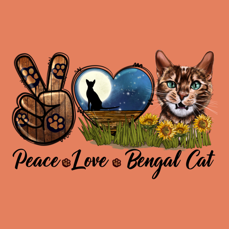 Peace Love Bengal Cat Head Classic Tee by LillyAllenDesigns | Teevron