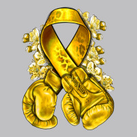 Childhood Cancer Yellow Ribbon With Boxing Gloves Long Sleeve Tee | Teevron