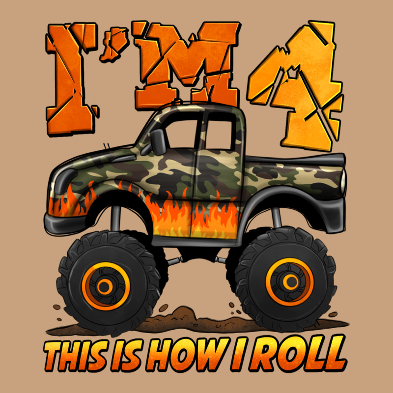 I'm Four This Is How I Roll Monster Truck Birthday Vintage Tee by Jasminsmagicworld | Teevron