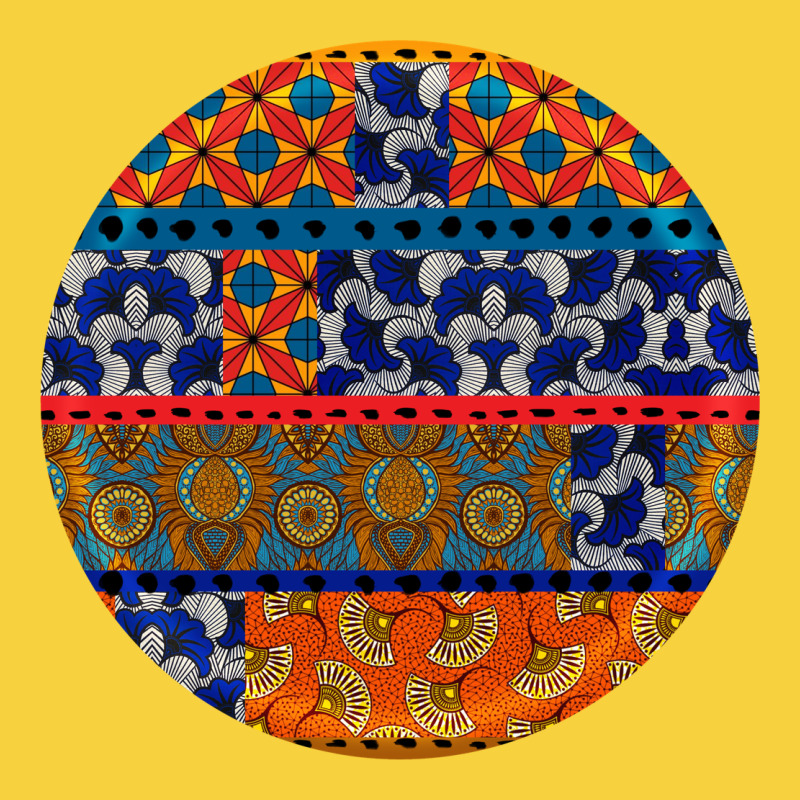 African Fabric Pattern Round Earrings Premium Sweatshirt by BundleAndBundleShop | Teevron