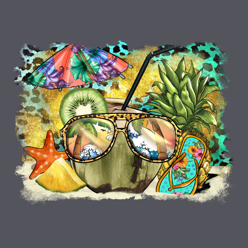 Coconut With Fruits  Background Vintage Hoodie by BarkalooDesign | Teevron