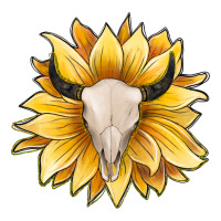 Sunflower Bull Skull Premium Tee | Teevron
