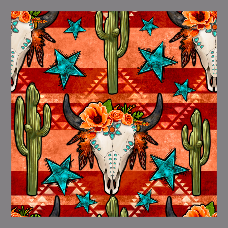 Bull Skull Cactus Seamless Pattern Heavyweight Hoodie by BundleAndBundleShop | Teevron