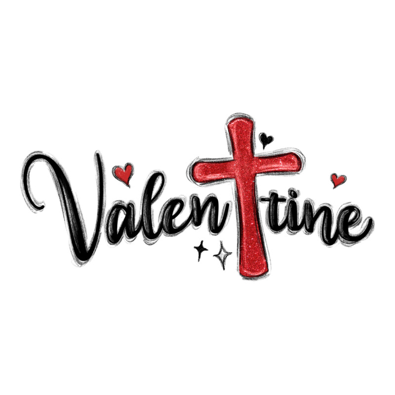 Valentine Cross Glitter Premium Tee by MaliasSmallBusiness | Teevron