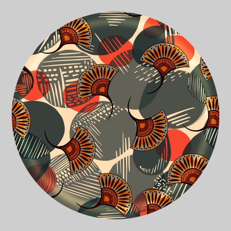 African Fabric Pattern Round Earrings 5 Premium Sweatshirt by BundleAndBundleShop | Teevron