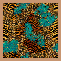 Tiger Leopard Turquoise Glitter Seamless Pattern Heavyweight Hoodie | Teevron