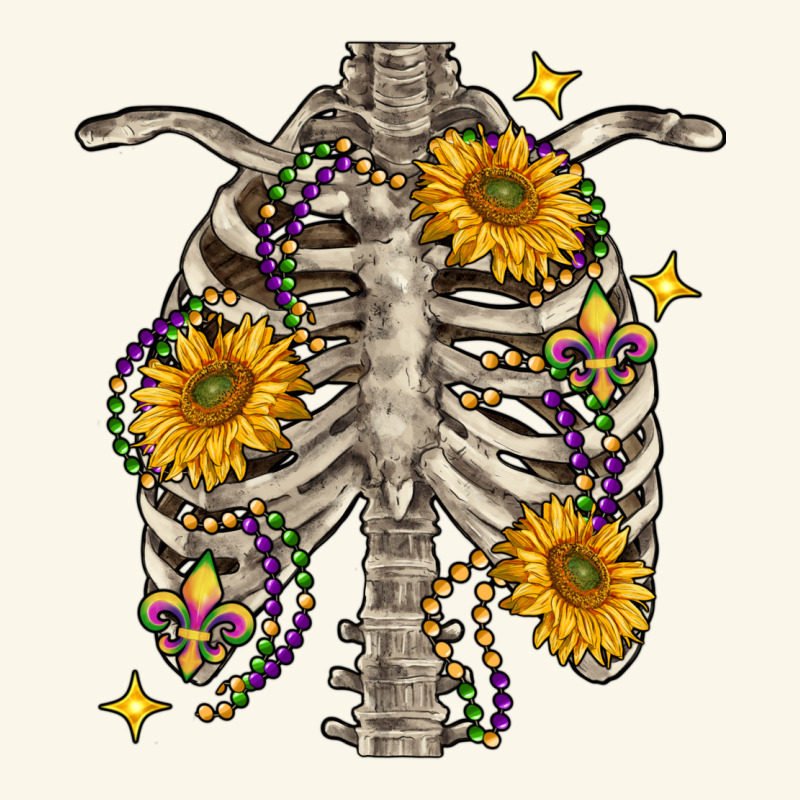 Mardi Gras Chest Sunflowers Skeleton Premium Hoodie by FaDigitalArtStudio | Teevron