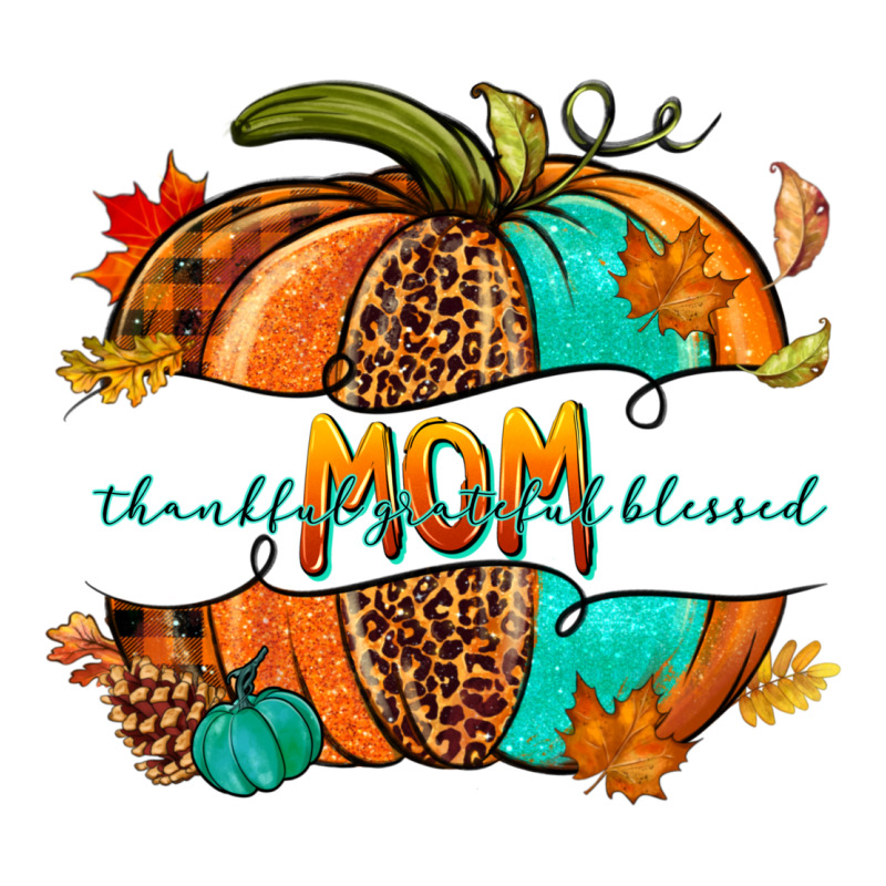 Thankful Grateful Blessed Mom Pumpkin Long Sleeve Tee by NancyCooperArtShop | Teevron