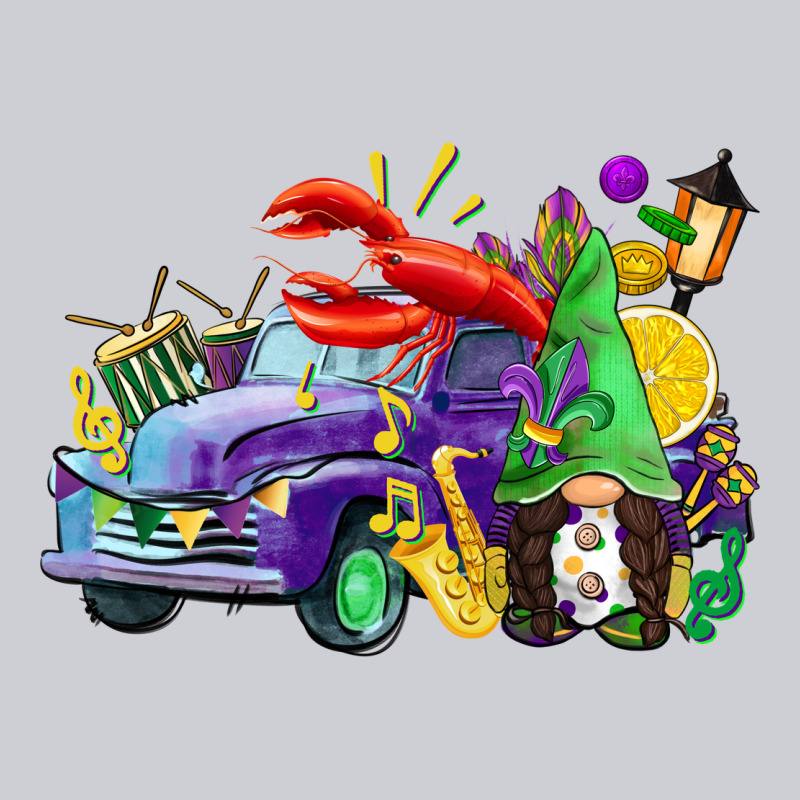 Mardi Gras Gnome On The Truck Heavyweight Sweatshirt by CowGirlArtShop | Teevron