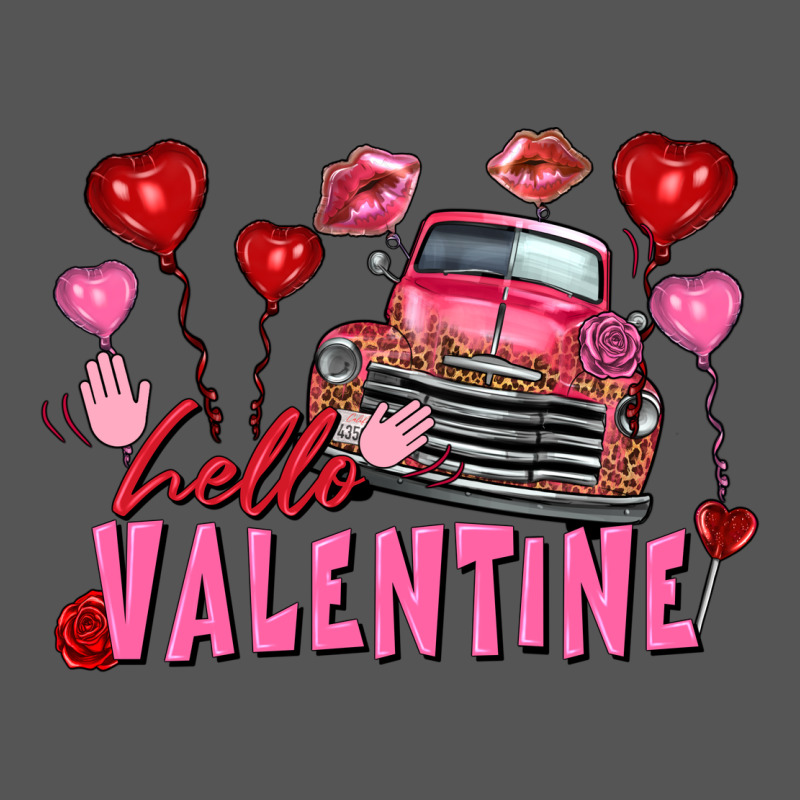 Hello Valentine Valentine's Day Truck Zipper Hoodie by FaDigitalArtStudio | Teevron