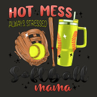 Hot Mess Always Stressed Softball Mama Stanley Cup Heavy Core Tee | Teevron