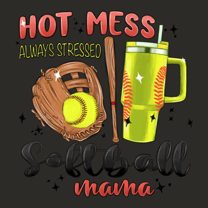 Hot Mess Always Stressed Softball Mama Stanley Cup Heavy Core Tee by MaliasSmallBusiness | Teevron