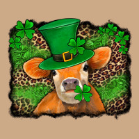 St Patricks Orange Cow With Leopard Background Vintage Hoodie | Teevron