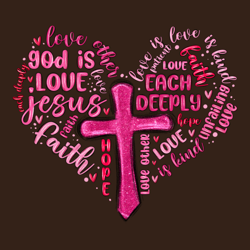Jesus Is Love Heart Cross Valentines Day Heavy Core Tee by MaliasSmallBusiness | Teevron
