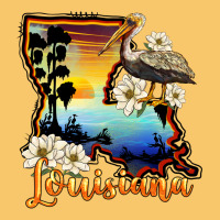 Louisiana  Sunset Map Magnolia Vintage Hoodie | Teevron