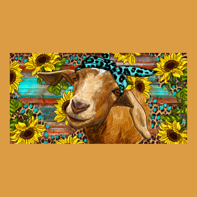 Goat With Sunflowers And Leopard Urban Heavy Tee by RanaPortraitStore | Teevron