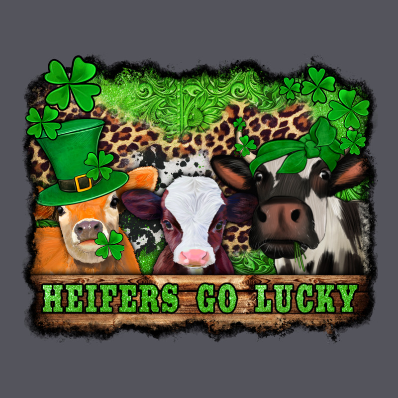 St Patricks Cows Heifers Go Lucky Vintage Hoodie by Jasminsmagicworld | Teevron