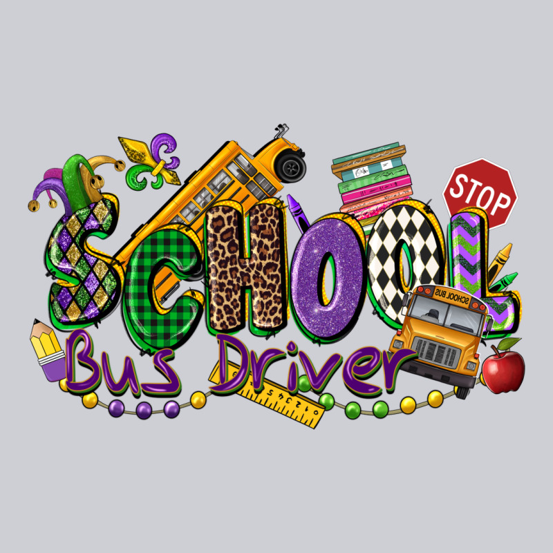 School Bus Driver Mardi Gras Heavyweight Sweatshirt by CowGirlArtShop | Teevron