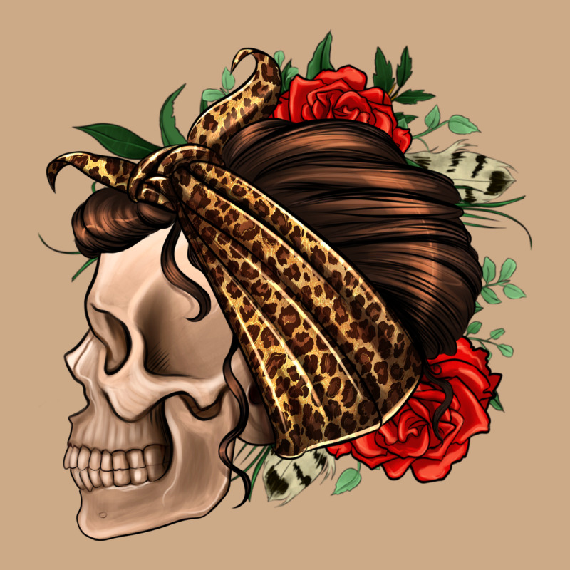 Leopard Bandana And Roses Skull Vintage Hoodie by Jasminsmagicworld | Teevron