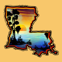Louisiana  Sunset Map Vintage Hoodie | Teevron