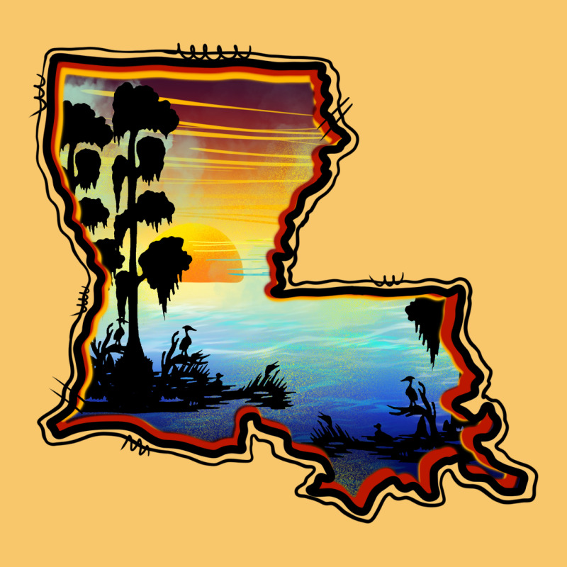 Louisiana  Sunset Map Vintage Hoodie by BarkalooDesign | Teevron