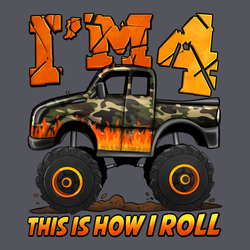 I'm Four This Is How I Roll Monster Truck Birthday Vintage Hoodie by Jasminsmagicworld | Teevron