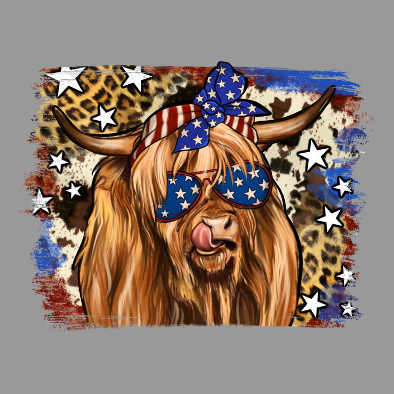 4th Of July Highland Cattle Vintage Hoodie by RanaPortraitStore | Teevron