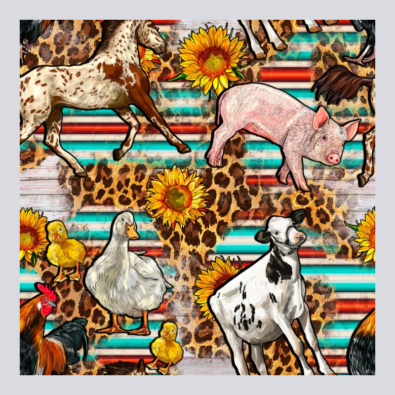 Western Leopard Farm Animals Seamless Pattern Zipper Hoodie by FaDigitalArtStudio | Teevron