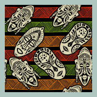 African Mask Seamless Pattern Premium Sweatshirt | Teevron