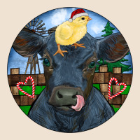 Black Angus Cattle With Santa Chick Christmas Urban Heavy Tee | Teevron