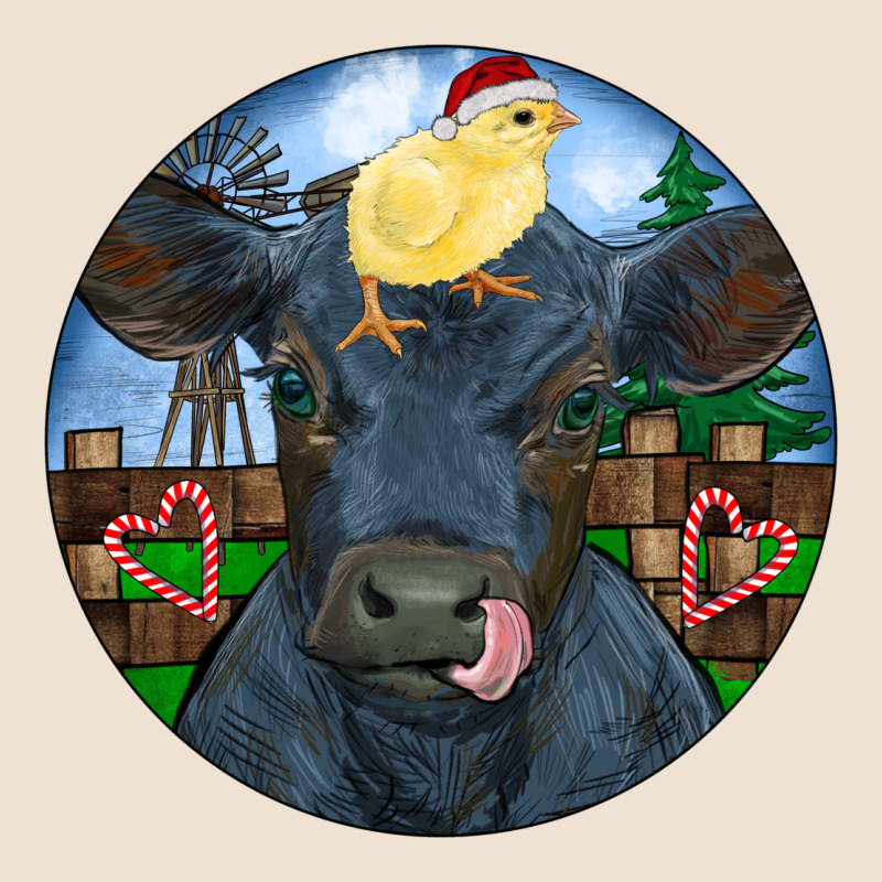 Black Angus Cattle With Santa Chick Christmas Urban Heavy Tee by RanaPortraitStore | Teevron