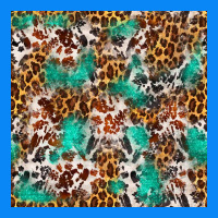 Western Turquoise Glitter Cowhide Leopard Seamless Zipper Hoodie | Teevron