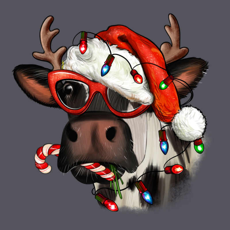 Christmas Cow With Antlers Vintage Hoodie by Jasminsmagicworld | Teevron