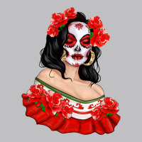 Mexicana Skull Girl With Roses Long Sleeve Tee | Teevron