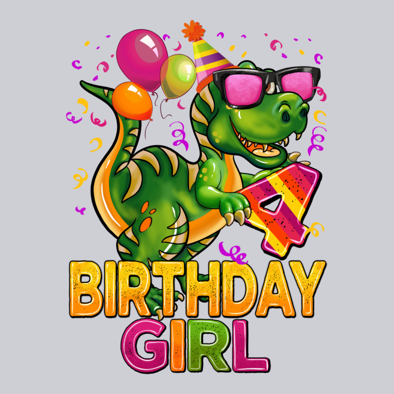 4th Birthday Girl T Rex Pink Heavyweight Sweatshirt by CowGirlArtShop | Teevron