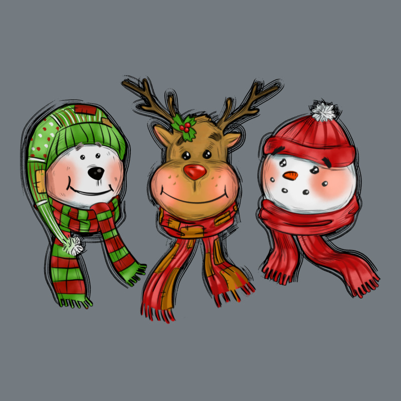 Christmas Reindeer Polar Bear Snowman Heavyweight Sweatshirt by CowGirlArtShop | Teevron