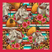 Western Cow With Hay And Flowers Seamless Pattern Premium Hoodie | Teevron