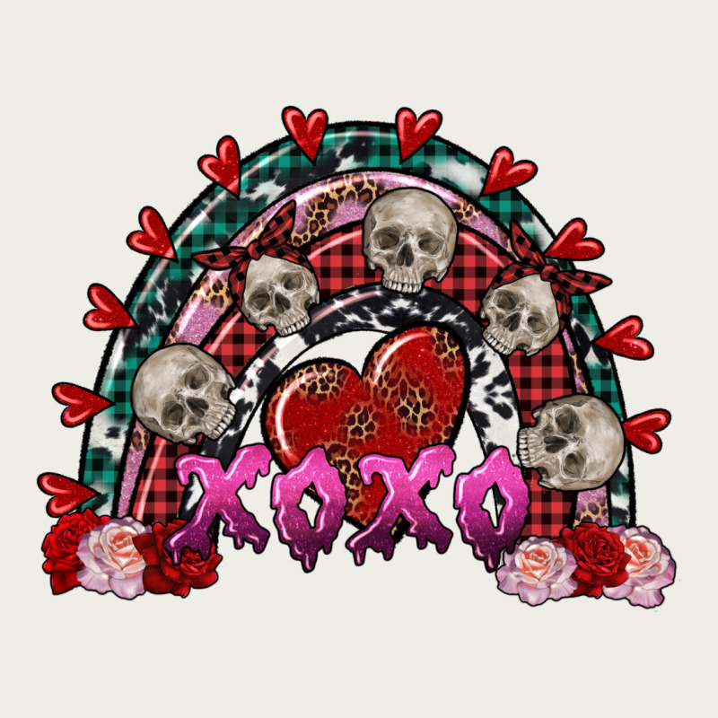 Skull Xoxo Rainbow Valentine's Day Zipper Hoodie by FaDigitalArtStudio | Teevron