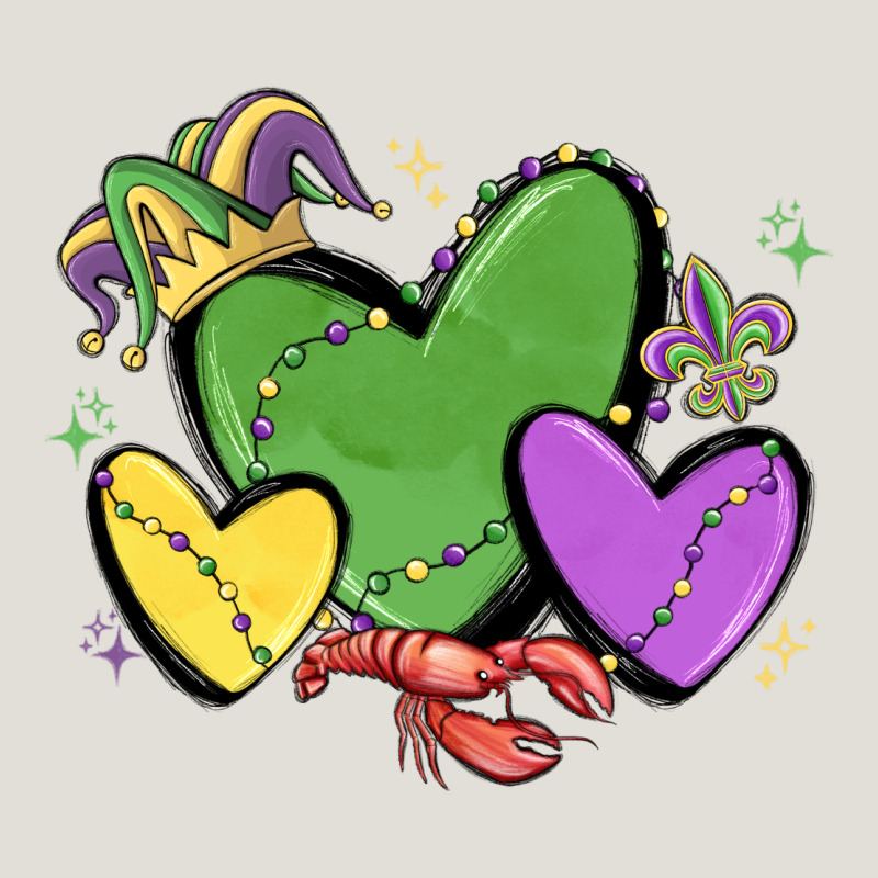 Mardi Gras Hearts Heavy Core Tee by MaliasSmallBusiness | Teevron