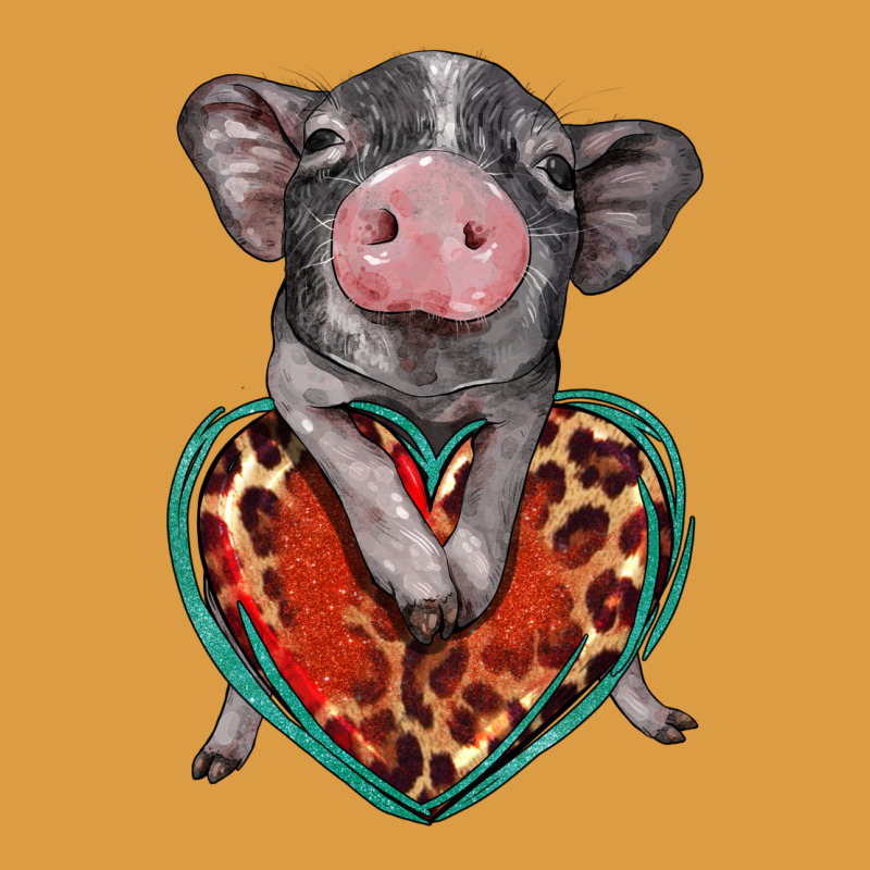 Baby Pig With Leopard Heart Urban Heavy Tee by BarkalooDesign | Teevron