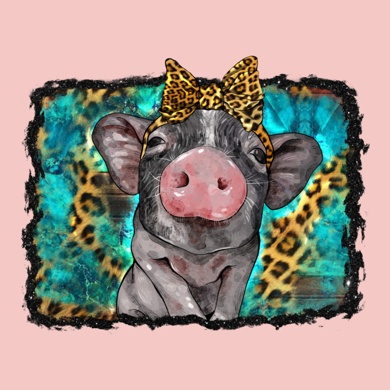 Baby Pig With Leopard Background Urban Heavy Tee by BarkalooDesign | Teevron