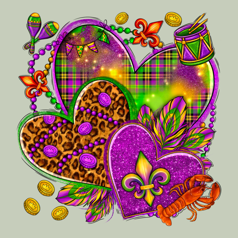 Mardi Gras Hearts Long Sleeve Tee by NancyCooperArtShop | Teevron