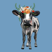 Holstein Cow Floral Wreath Urban Heavy Tee | Teevron