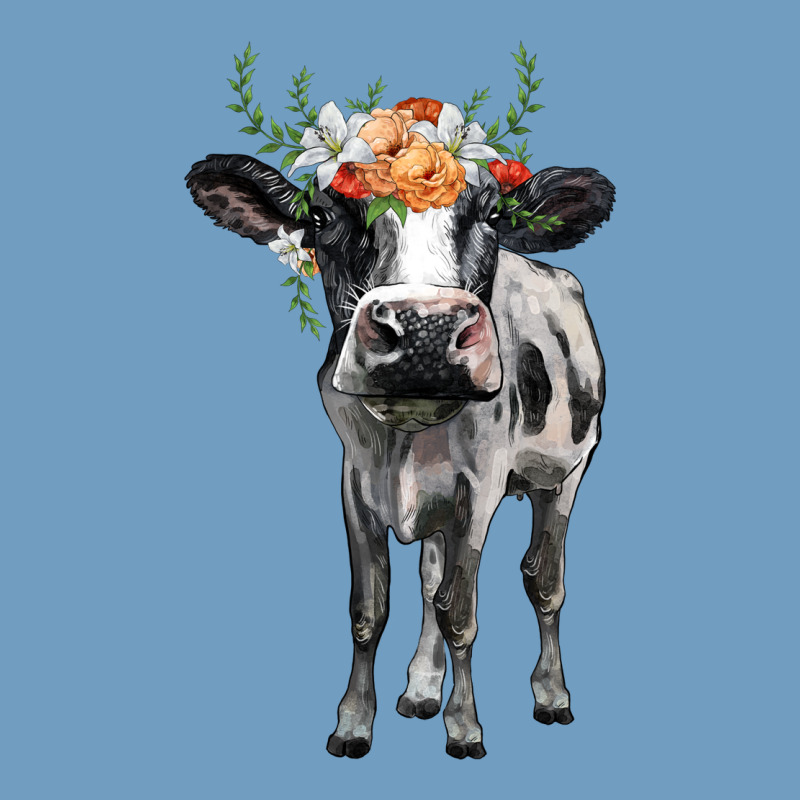 Holstein Cow Floral Wreath Urban Heavy Tee by BarkalooDesign | Teevron